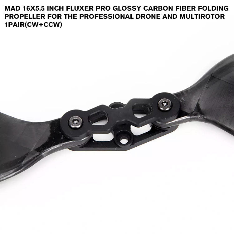 16X5.5 Inch FLUXER Pro Glossy Carbon Fiber Folding Propeller For The Professional Drone And Multirotor 1pair(CW+CCW)