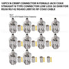 10pcs N Crimp Connector N Female Jack Coax Straight N Type Connector Low Loss 50 ohm for RG58 RG142 RG400 LMR195 RF Coax Cable