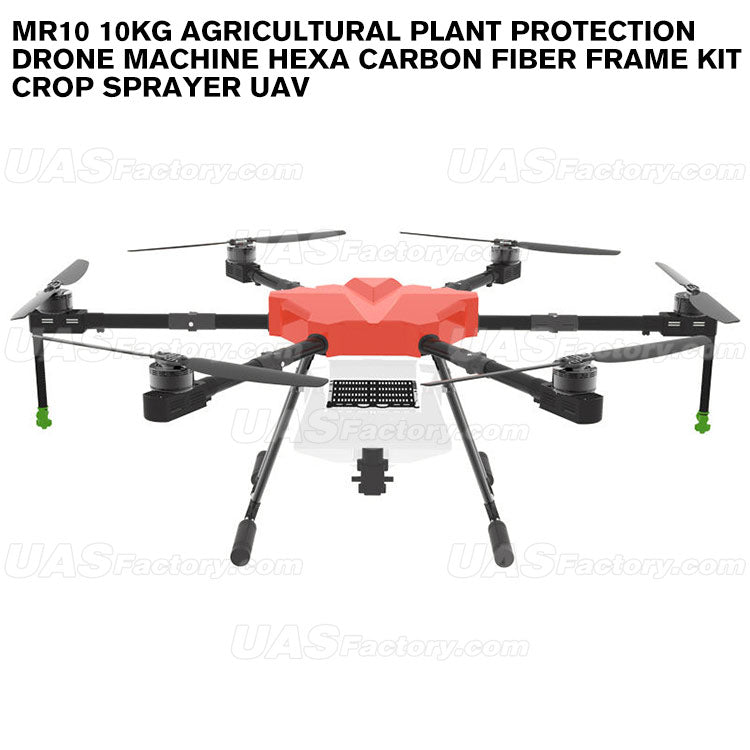 MR10 10KG Agricultural plant protection drone machine Hexa carbon fiber frame kit crop sprayer uav