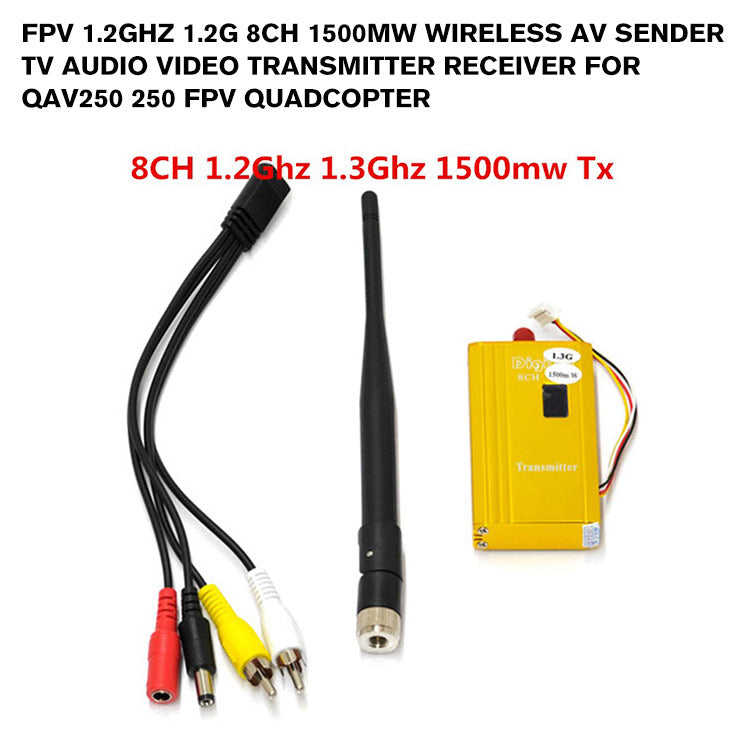 FPV 1.2Ghz 1.2G 8CH 1500mw Wireless AV Sender TV Audio Video Transmitter Receiver For QAV250 250 FPV Quadcopter