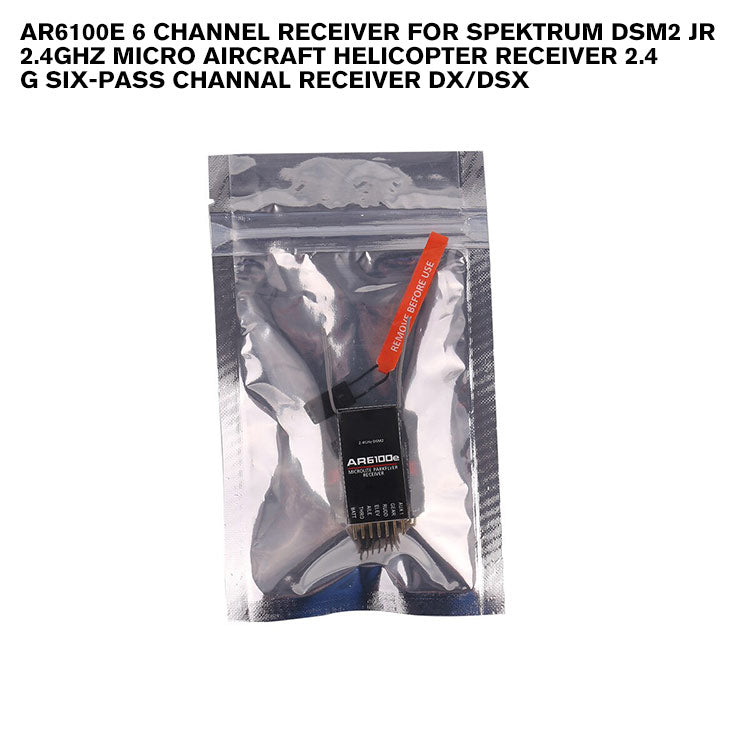 AR6100e 6 Channel Receiver For SPEKTRUM DSM2 JR 2.4ghz Micro Aircraft Helicopter Receiver 2.4 G Six-pass Channal Receiver DX/DSX