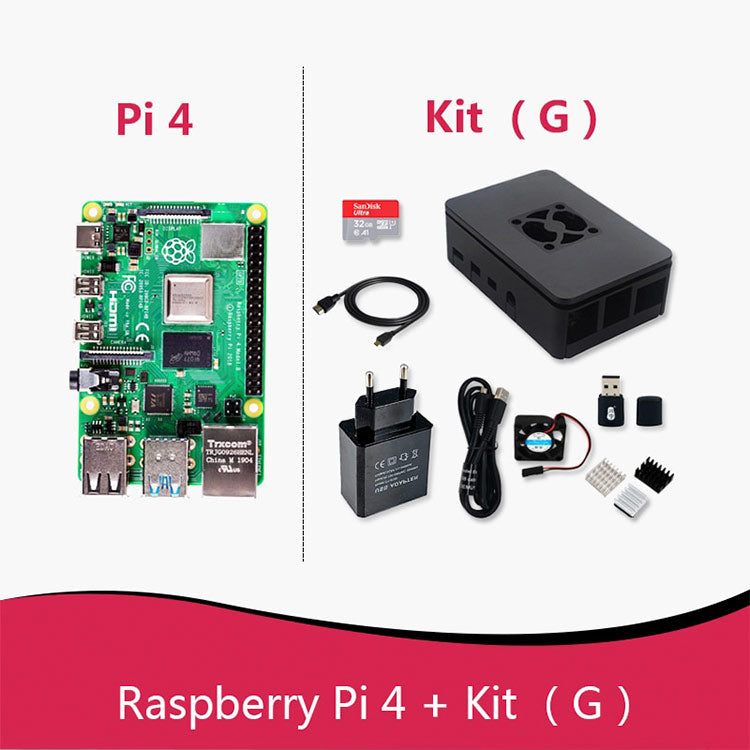 Official Original Raspberry Pi 4 Model B Dev Board or 4b Kit(G) RAM 1GB 2GB 4GB 8GB Core CPU 1.5Ghz 3 Speeder Than Pi 3B+