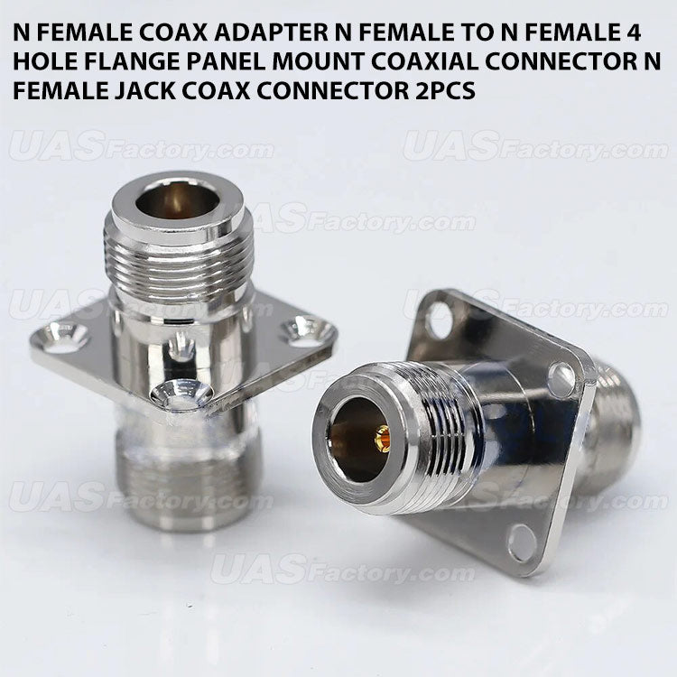 N Female Coax Adapter N Female to N Female 4 Hole Flange Panel Mount Coaxial Connector N Female Jack Coax Connector 2pcs