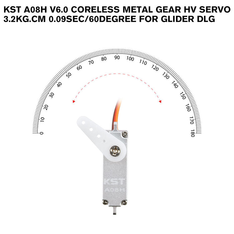 A08H V6.0 Coreless Metal Gear HV Servo 3.2kg.cm 0.09sec/60degree for Glider DLG