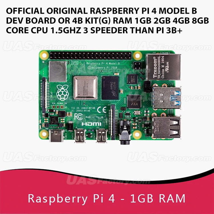 Official Original Raspberry Pi 4 Model B Dev Board or 4b Kit(G) RAM 1GB 2GB 4GB 8GB Core CPU 1.5Ghz 3 Speeder Than Pi 3B+