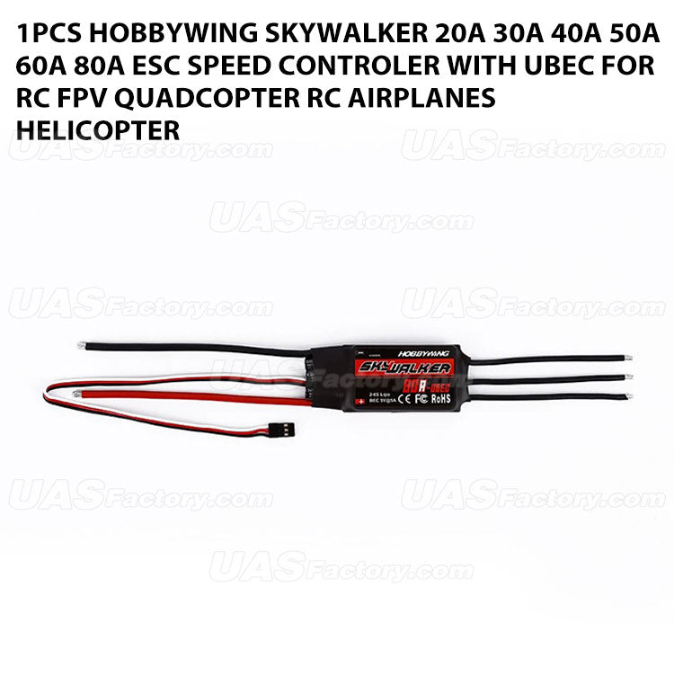 1pcs Hobbywing Skywalker 20A 30A 40A 50A 60A 80A ESC Speed Controler With UBEC For RC FPV Quadcopter RC Airplanes Helicopter