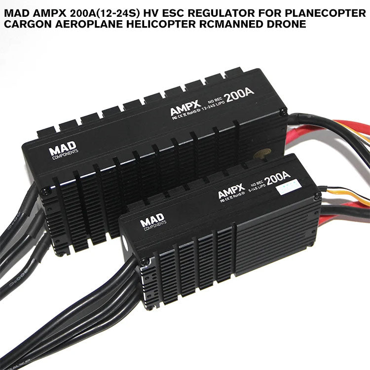 MAD AMPX 200A(12-24S) HV ESC Regulator For Planecopter Cargon Aeroplane Helicopter Rcmanned Drone