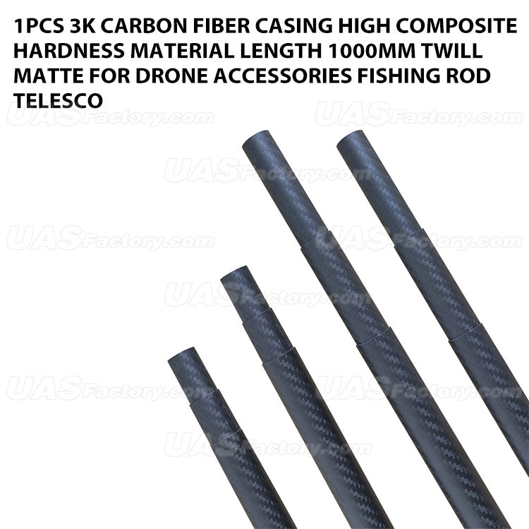 1pcs 3K Carbon Fiber Casing High Composite Hardness Material Length 1000mm Twill Matte For Drone Accessories Fishing Rod Telesco