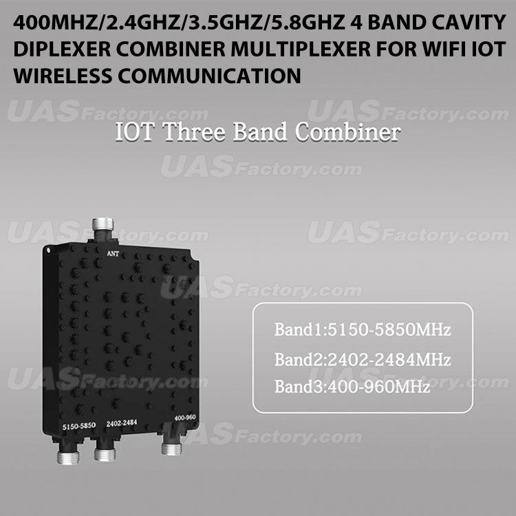 400MHz/2.4GHz/3.5GHz/5.8GHz 4 Band Cavity Diplexer Combiner Multiplexer For WiFi IOT Wireless Communication