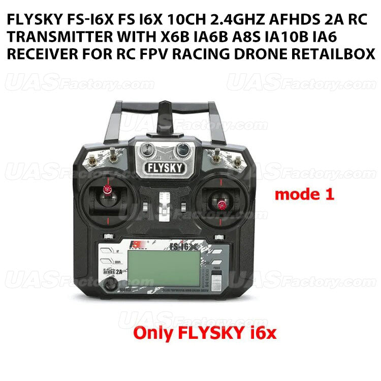 FLYSKY FS-i6X FS i6X 10CH 2.4GHz AFHDS 2A RC Transmitter With X6B iA6B A8S iA10B iA6 Receiver for RC FPV Racing Drone Retailbox