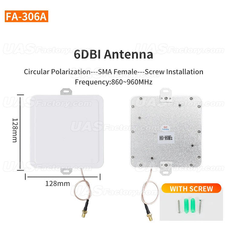 860-960Mhz Gain 9dBi Circular Polarization Passive IP67 Waterproof ABS External Outdoor UHF RFID Antenna for Reader