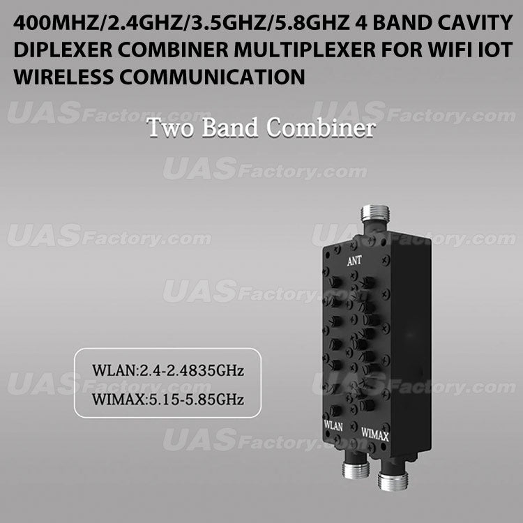 400MHz/2.4GHz/3.5GHz/5.8GHz 4 Band Cavity Diplexer Combiner Multiplexer For WiFi IOT Wireless Communication