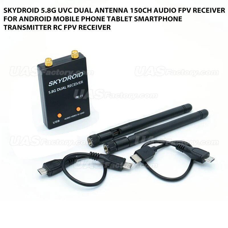 Skydroid 5.8G UVC Dual Antenna 150CH Audio FPV Receiver for Android Mobile Phone Tablet Smartphone Transmitter RC FPV receiver