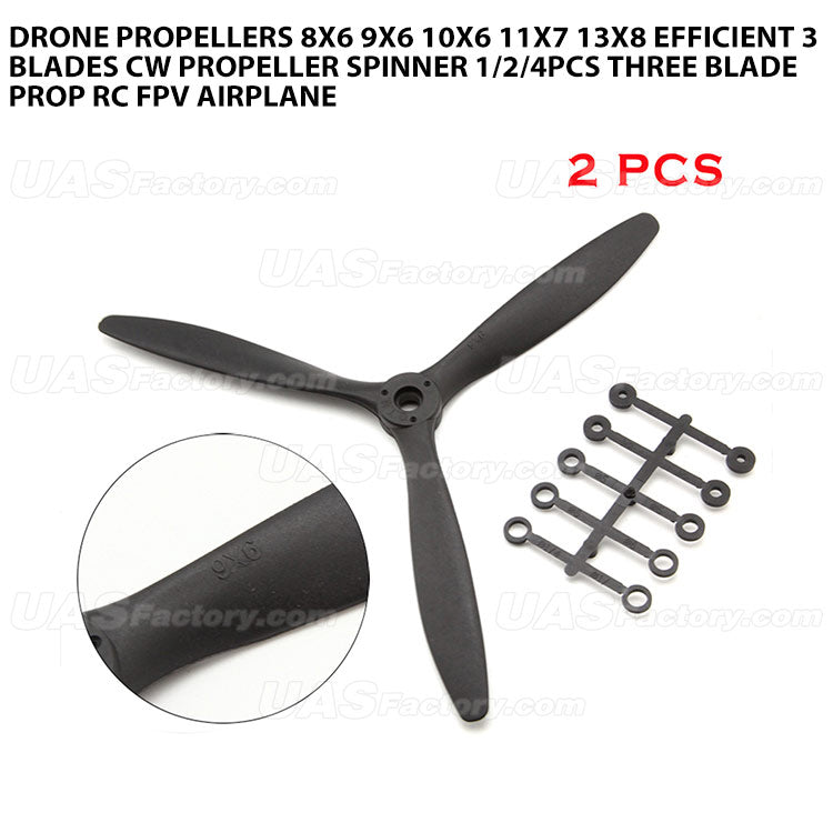 Drone Propellers 8x6 9x6 10x6 11x7 13x8 Efficient 3 Blades CW Propeller Spinner 1/2/4PCS Three Blade Prop RC FPV Airplane