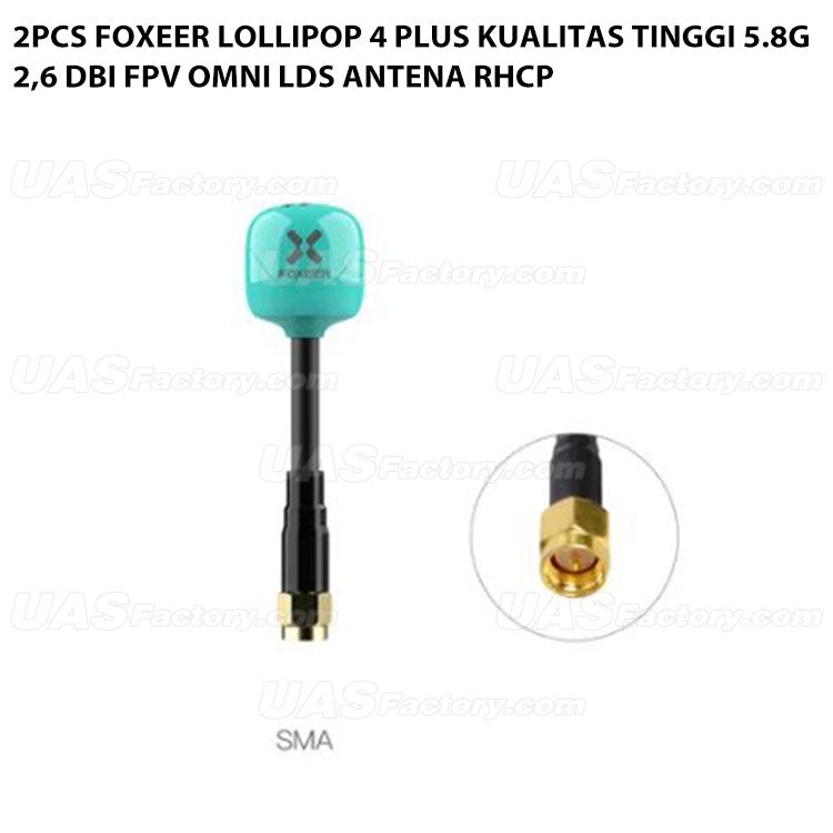 2pcs Foxeer Lollipop 4 Plus Kualitas Tinggi 5.8G 2,6 DBi FPV Omni LDS Antena RHCP