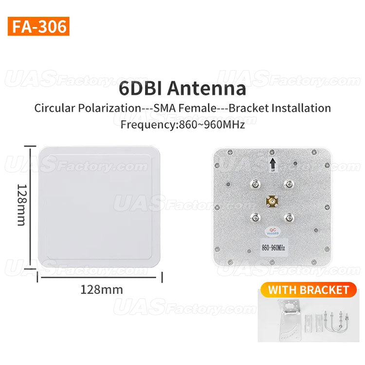 860-960Mhz Gain 9dBi Circular Polarization Passive IP67 Waterproof ABS External Outdoor UHF RFID Antenna for Reader