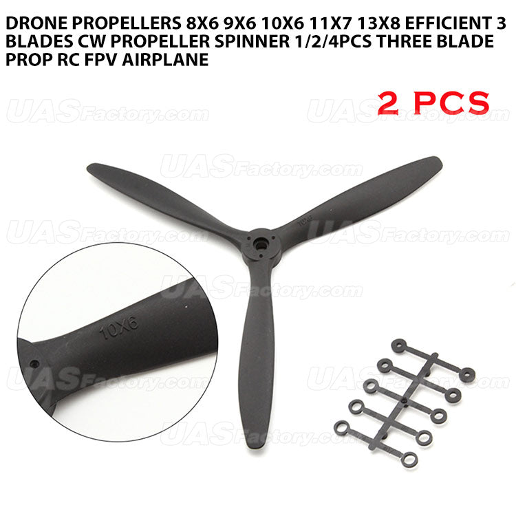 Drone Propellers 8x6 9x6 10x6 11x7 13x8 Efficient 3 Blades CW Propeller Spinner 1/2/4PCS Three Blade Prop RC FPV Airplane