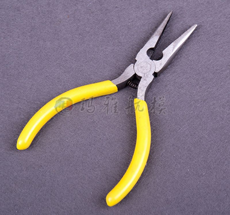 CZ 5 Inch Mini Wire Cutter Pliers Manual Diagonal Pliers Household Small Curved Nose Flat Pliers Carbon Steel Tool Wood