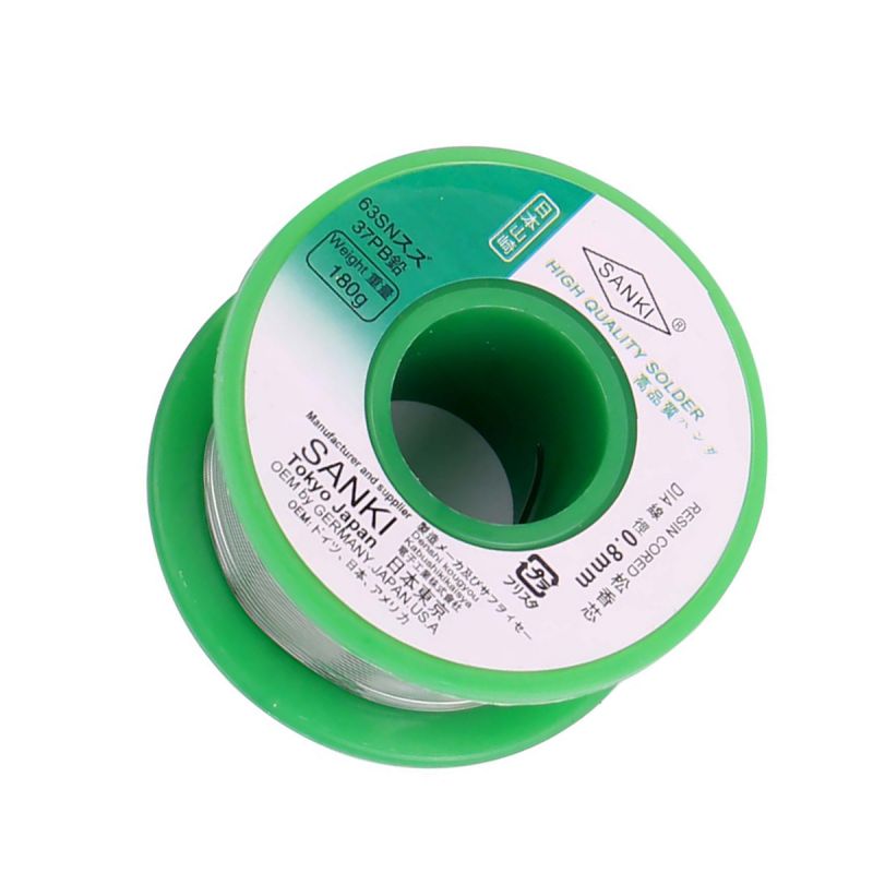 SANKI 180g 60/40 Wire Solder Wire 0.8 Diameter 0.8mm Unleaded Rosin Core for Electrical Solder RoHs Solder Wire Roll