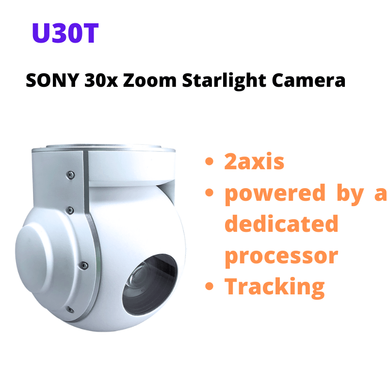 U30T single sensor 30x optical zoom object tracking PTZ camera for UAV/drone