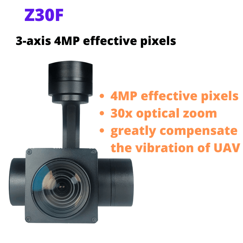 Z30F 3-axis 4MP effective pixels 30X optical zoom UAV gimbal Camera Gyo-stabilized Survey Drone Surveillance