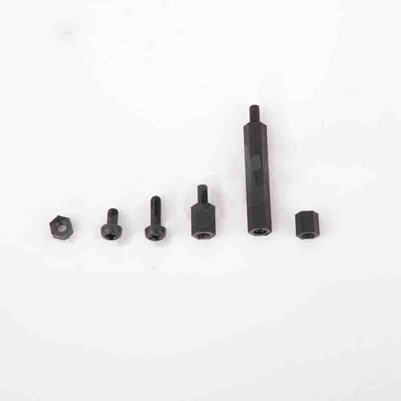 10PCS M3 Nylon Nut m3*6/m3*10 +6 Nylon Screw Insulation Nut Multiaxial Universal Thread Black Spacing Screw Plastic