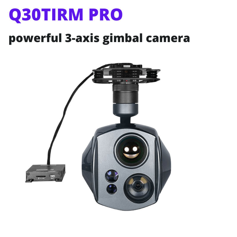 Q30TRIM pro 3 axis stabilized object GPS coordinate resolving LRF UAV payload gimbal camera drones with HD camera