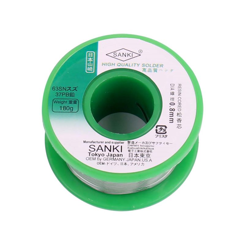 SANKI 180g 60/40 Wire Solder Wire 0.8 Diameter 0.8mm Unleaded Rosin Core for Electrical Solder RoHs Solder Wire Roll