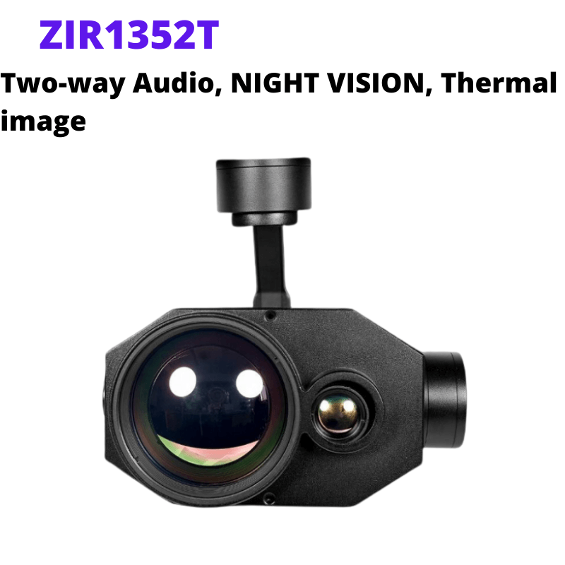 ZIR1352T Dual IR thermal Sensor Gimbal Camera with 4x optical zoom 13mm 52nm lens for drone with thermal camera