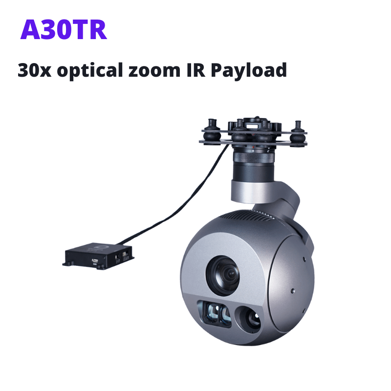 AI Camera 3 axis stabilized object GPS coordinate resolving LRF UAV gimbal camera with 30x optical zoom IR Payload