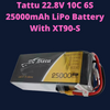 Tattu 22.8V 10C 6S 25000mAh LiPo Battery With XT90-S & AS150+AS150 Plug For UAV