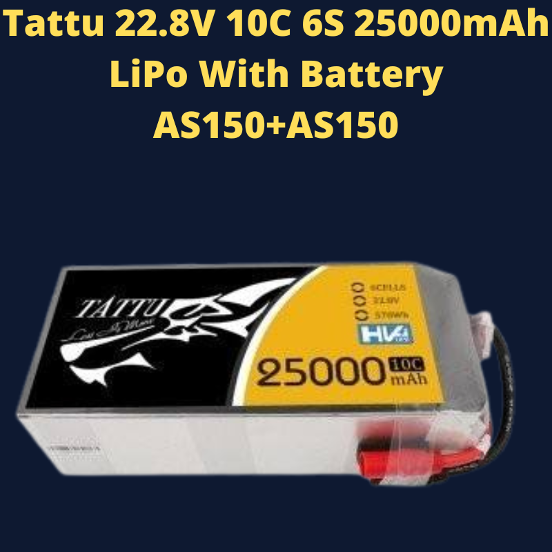 Tattu 22.8V 10C 6S 25000mAh LiPo Battery With XT90-S & AS150+AS150 Plug For UAV