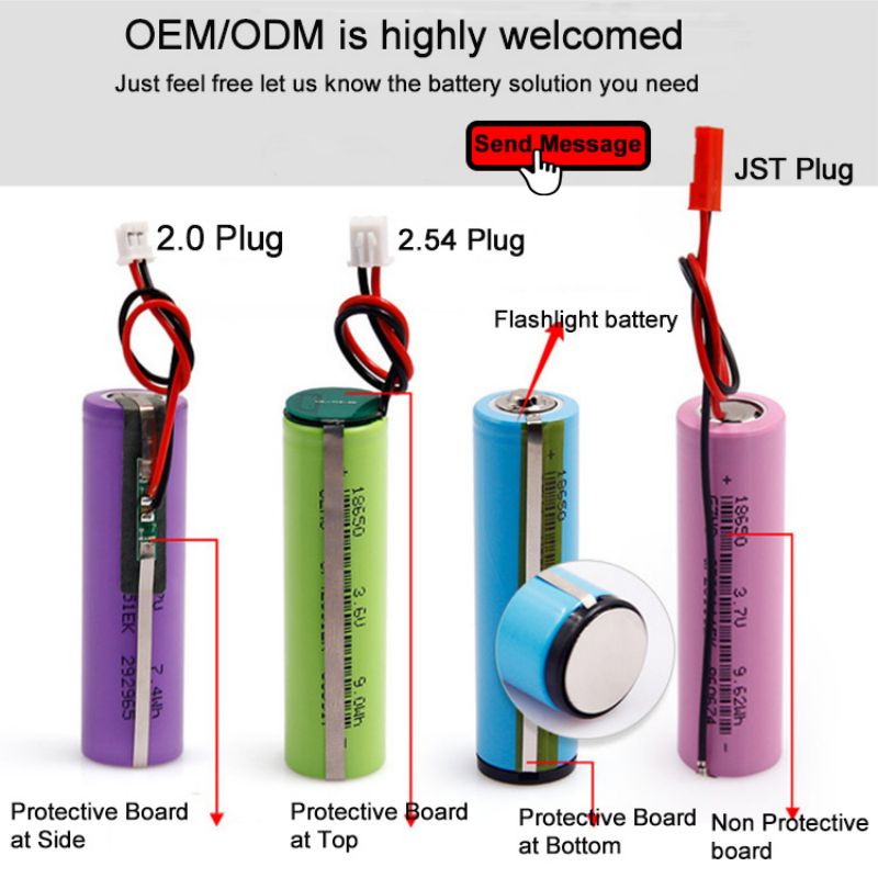 A Grade 1200Mah 2000Mah 3500Mah 3.7V 7.4V 11.1V 14.8V Customized Plug 18650 Ion Lithium Battery Pack