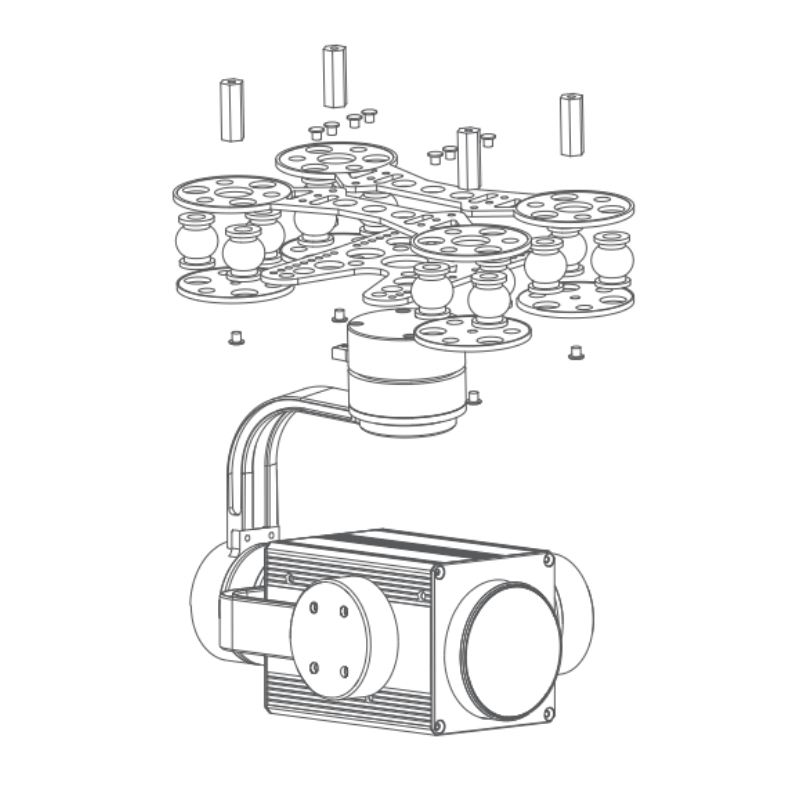 Z30F 3-axis 4MP effective pixels 30X optical zoom UAV gimbal Camera Gyo-stabilized Survey Drone Surveillance