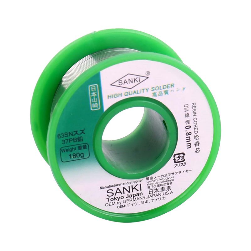 SANKI 180g 60/40 Wire Solder Wire 0.8 Diameter 0.8mm Unleaded Rosin Core for Electrical Solder RoHs Solder Wire Roll