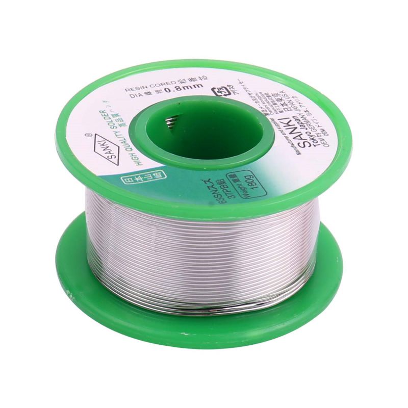 SANKI 180g 60/40 Wire Solder Wire 0.8 Diameter 0.8mm Unleaded Rosin Core for Electrical Solder RoHs Solder Wire Roll