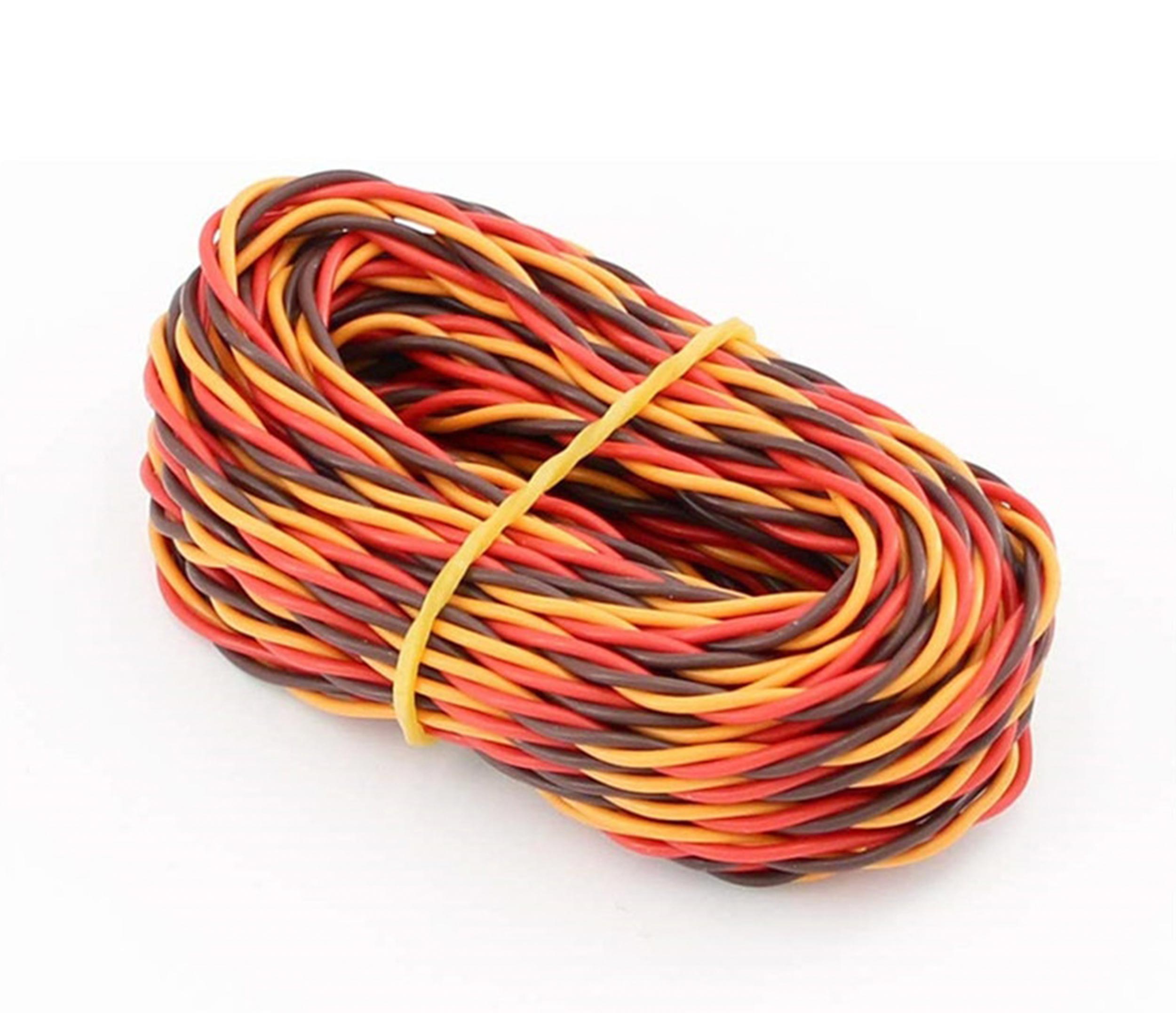 5M 22AWG/26awg 30/60 Core 3 Way Servo 16 Feet Extension Cable JR Futaba Twisted Wire Lead For RC Airplane Accessories