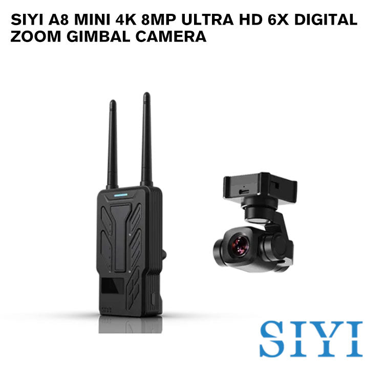 SIYI A8 mini 4K 8MP Ultra HD 6X Digital Zoom Gimbal Camera with 1/1.7" Sony Sensor AI Smart Identify and Tracking HDR Starlight Night Vision Mini 3-Axis Stabilizer 95g Lightweight 55x55x70mm for UAV UGV USV RC Planes and FPV Drones