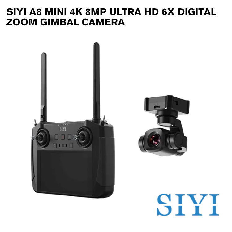 SIYI A8 mini 4K 8MP Ultra HD 6X Digital Zoom Gimbal Camera with 1/1.7" Sony Sensor AI Smart Identify and Tracking HDR Starlight Night Vision Mini 3-Axis Stabilizer 95g Lightweight 55x55x70mm for UAV UGV USV RC Planes and FPV Drones