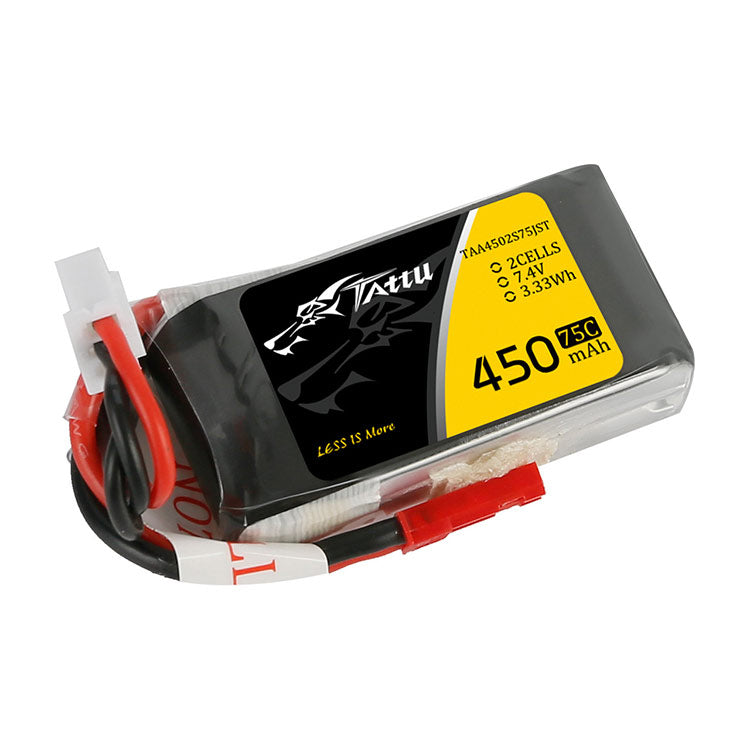 Tattu 450mAh 7.4V 75C 2S1P Lipo Battery Pack With JST-SYP Plug
