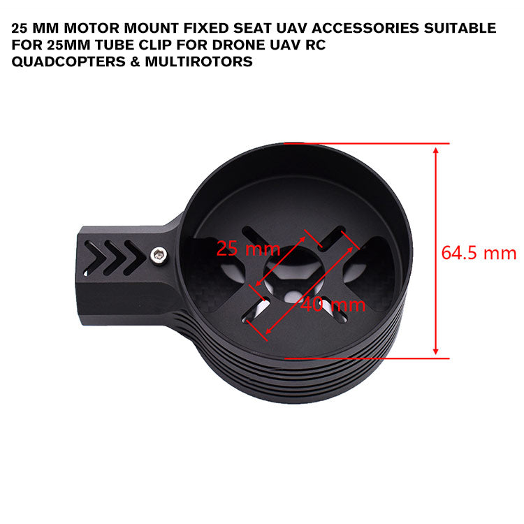 25 mm Motor Mount Fixed Seat UAV Accessories Suitable for 25mm Tube Clip for Drone UAV RC quadcopters & multirotors