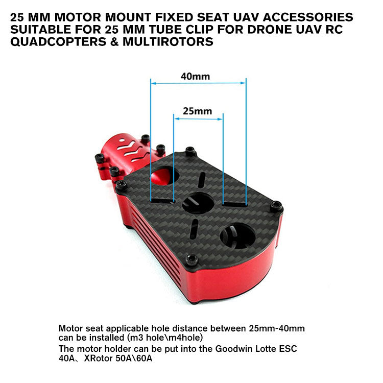 25 mm Motor Mount Fixed Seat UAV Accessories Suitable for 25 mm Tube Clip for Drone UAV RC quadcopters & multirotors