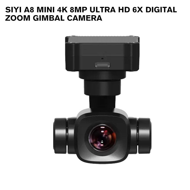 SIYI A8 mini 4K 8MP Ultra HD 6X Digital Zoom Gimbal Camera with 1/1.7" Sony Sensor AI Smart Identify and Tracking HDR Starlight Night Vision Mini 3-Axis Stabilizer 95g Lightweight 55x55x70mm for UAV UGV USV RC Planes and FPV Drones