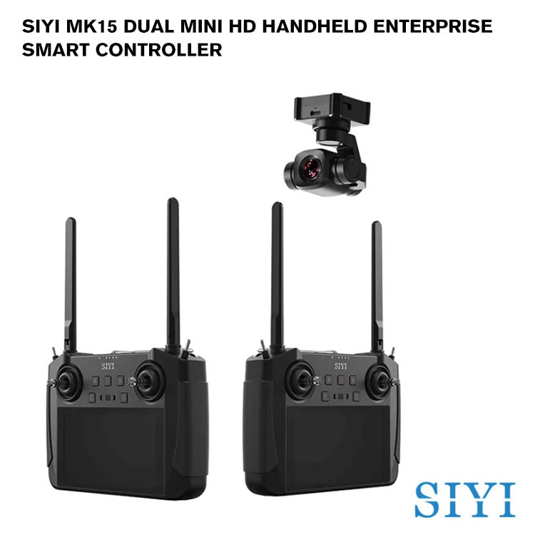 SIYI MK15 DUAL Mini HD Handheld Enterprise Smart Controller with Dual Remote and Remote Control Relay Feature CE FCC KC