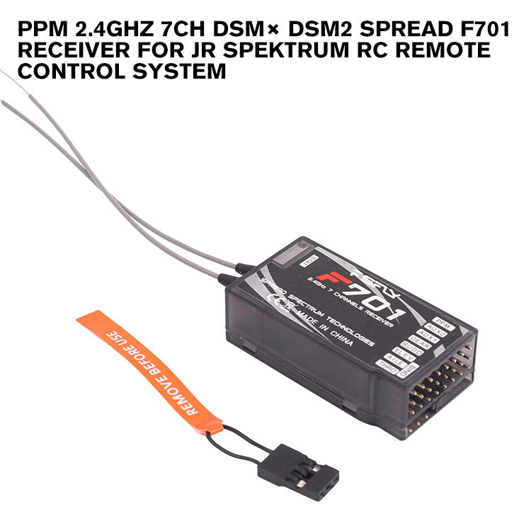 PPM 2.4GHz 7CH DSM× DSM2 Spread F701 Receiver For JR Spektrum RC Remote Control System