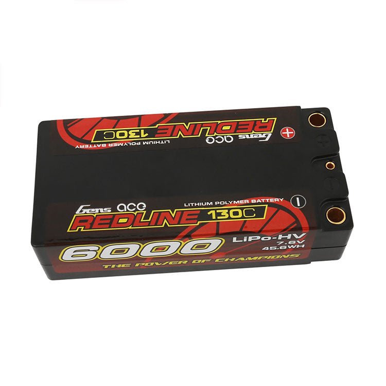 [Presale]Gens Ace Redline Series 6000mAh 7.6V 130C 2S2P HardCase HV Shorty Lipo Battery