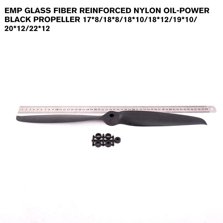 EMP Glass Fiber Reinforced Nylon Oil-power Black Propeller 17*8/18*8/18*10/18*12/19*10/20*12/22*12