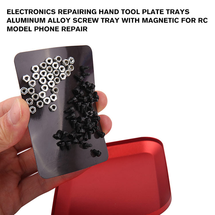 Electronics Repairing Hand Tool Plate Trays Aluminum Alloy Screw Tray with Magnetic for RC Model Phone Repair