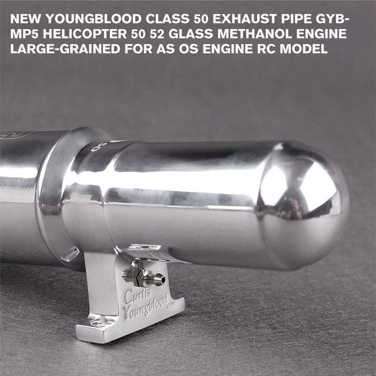 New Youngblood Class 50 Exhaust Pipe GYB-MP5 Helicopter 50 52 glass methanol engine large-grained For AS OS engine rc model