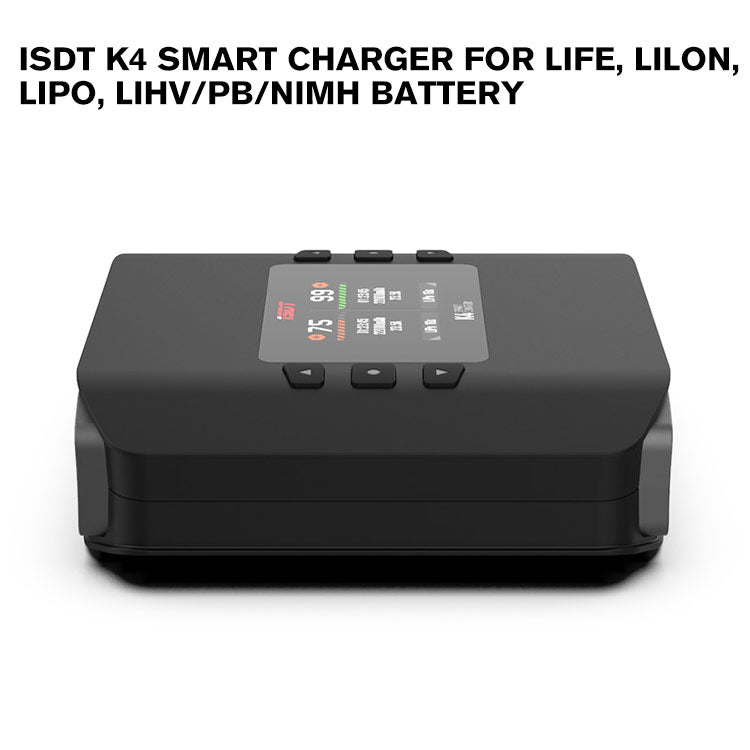 ISDT K4 Lipo Battery Balance Charger Discharger 1-8S AC 400W DC 600Wx2 Smart Charger for Life, Lilon, LiPo, LiHv/Pb/NiMH Battery